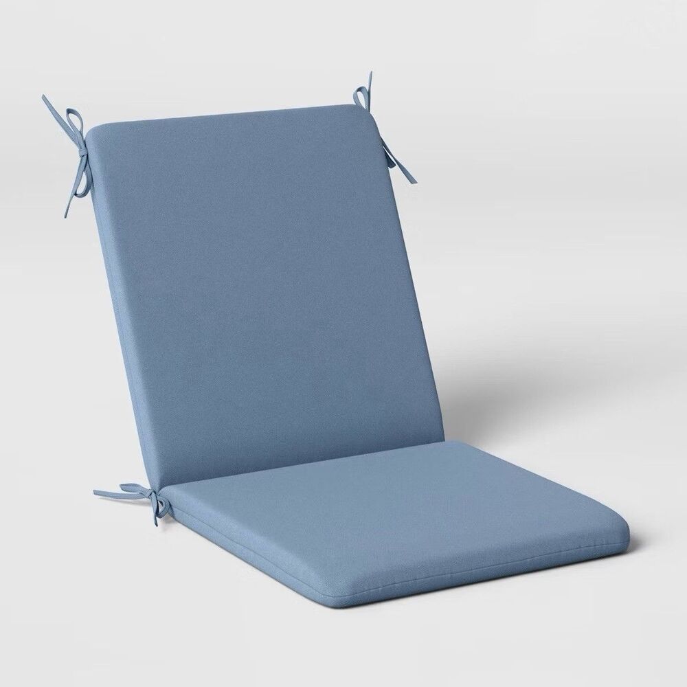 Room Essentials 43x20 Outdoor Chair Cushion Quilted Blue Patio Water Resistant
